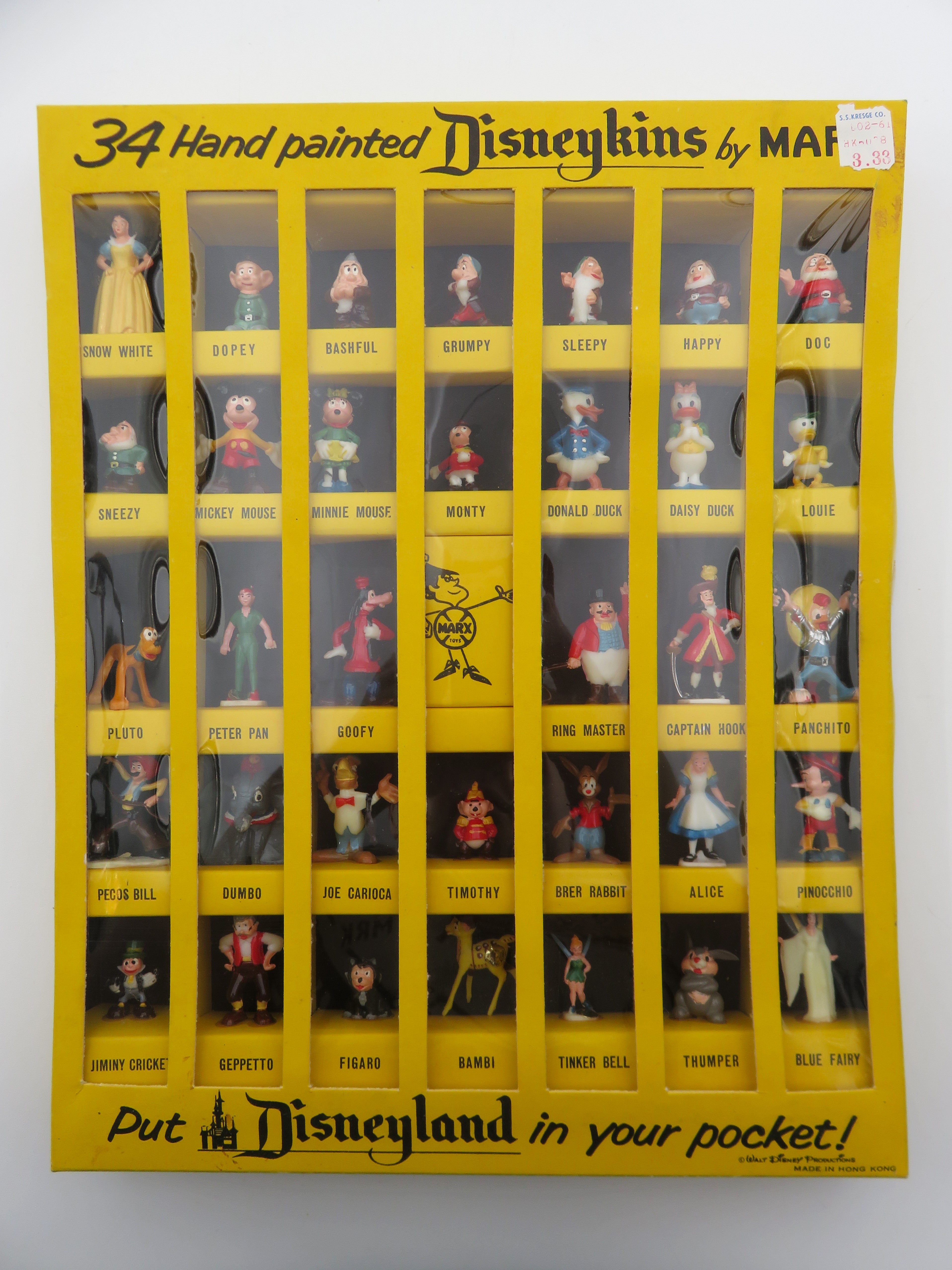 VINTAGE Disneykins 34 Figure Set & Original Box - Louis Marx & Co./Marx Toys (c. 1960s) Collectibles